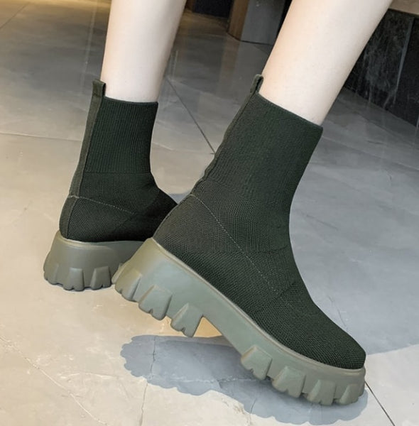 Sole Platform Sock Boots